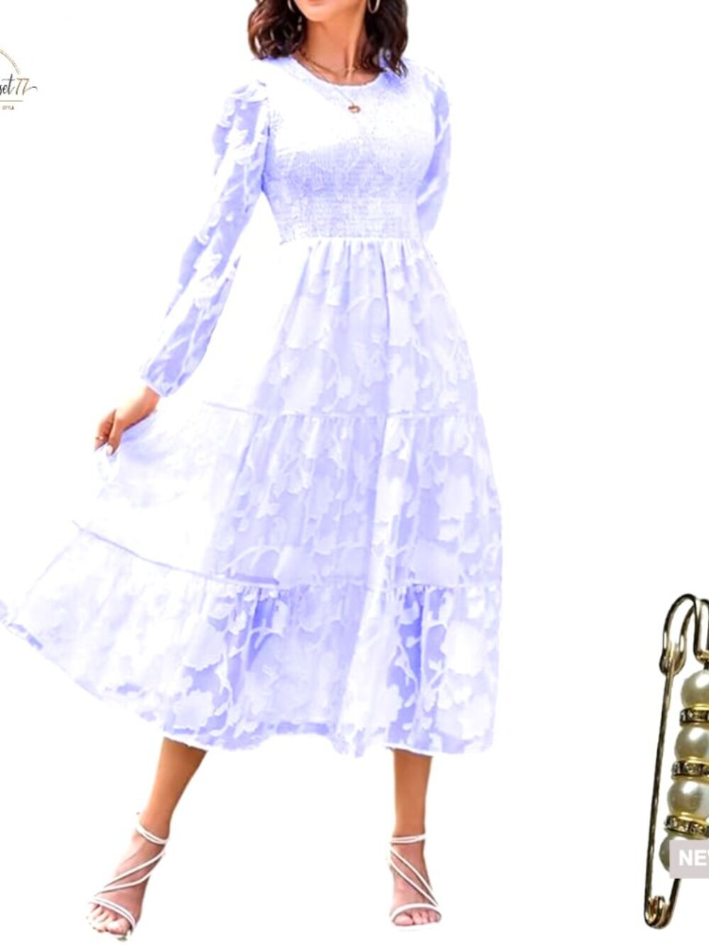 Long Sleeve Maxi Dress Floral Lace Lightweight Casual Everyday Bodycon